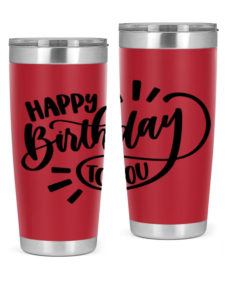 Happy Birthday To You Style 4# tumbler, 20oz double wall vacuum stainless steel with colorful birthday design.