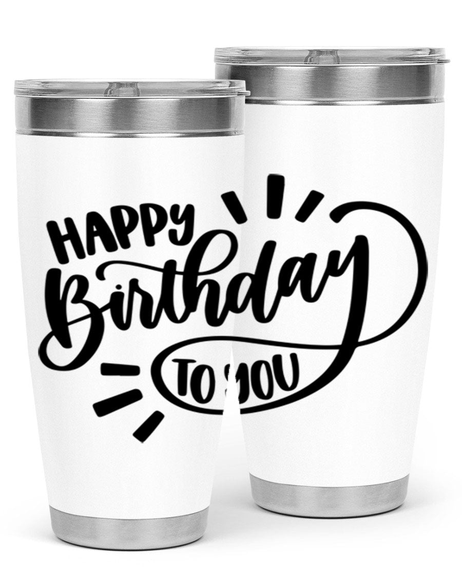 Happy Birthday To You Style 4# tumbler, 20oz double wall vacuum stainless steel with colorful birthday design.