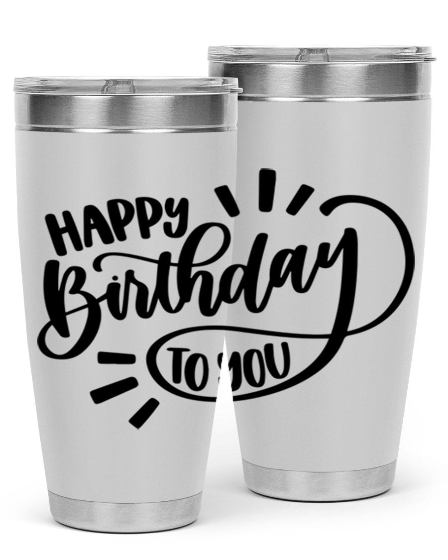 Happy Birthday To You Style 4# tumbler, 20oz double wall vacuum stainless steel with colorful birthday design.