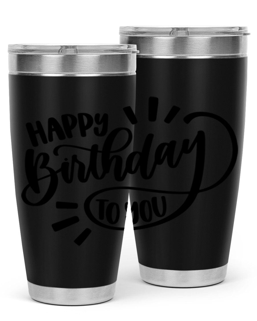 Happy Birthday To You Style 4# tumbler, 20oz double wall vacuum stainless steel with colorful birthday design.