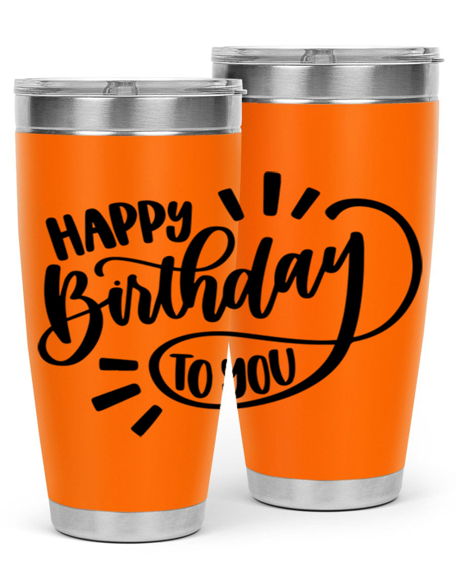 Happy Birthday To You Style 4# tumbler, 20oz double wall vacuum stainless steel with colorful birthday design.