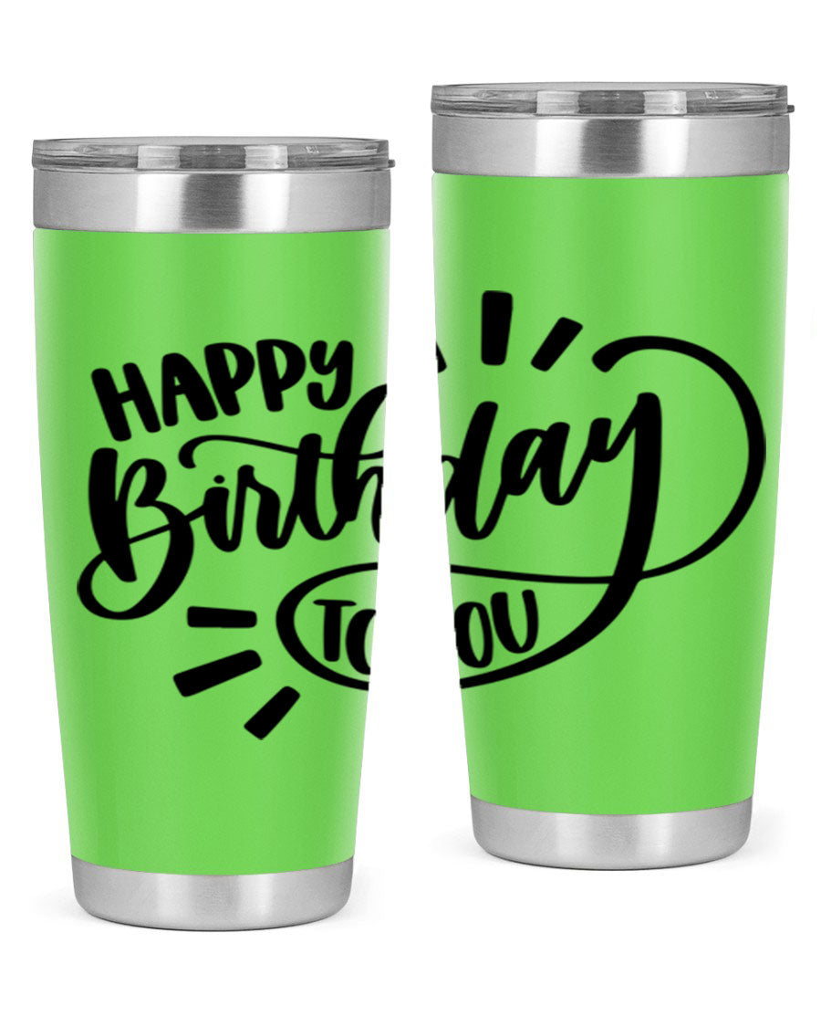 Happy Birthday To You Style 4# tumbler, 20oz double wall vacuum stainless steel with colorful birthday design.