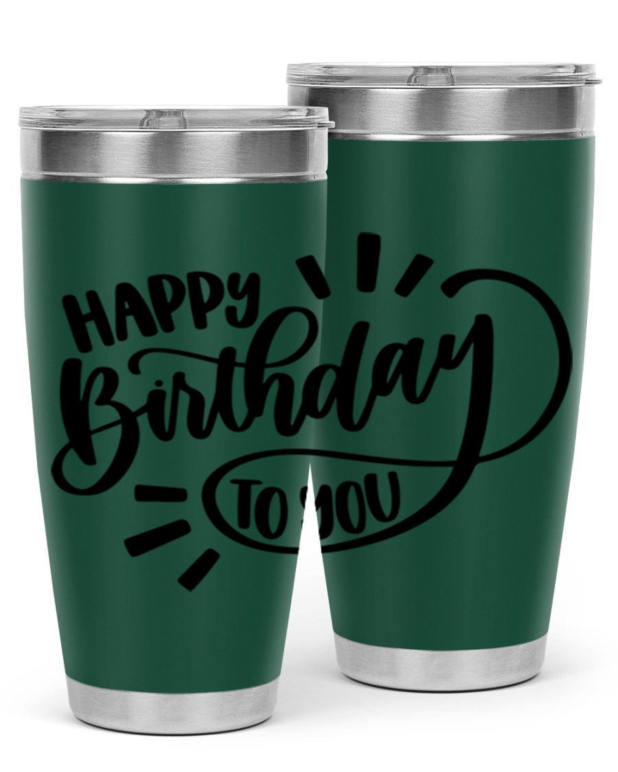 Happy Birthday To You Style 4# tumbler, 20oz double wall vacuum stainless steel with colorful birthday design.