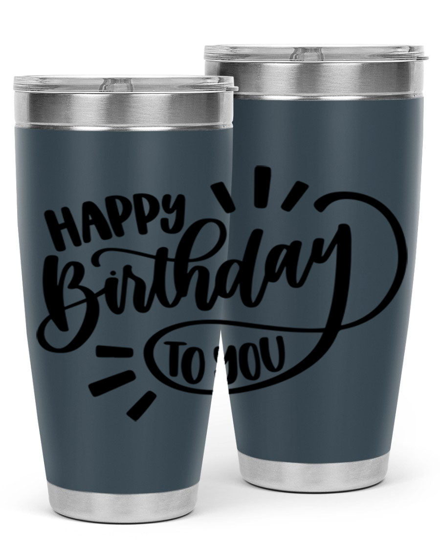 Happy Birthday To You Style 4# tumbler, 20oz double wall vacuum stainless steel with colorful birthday design.