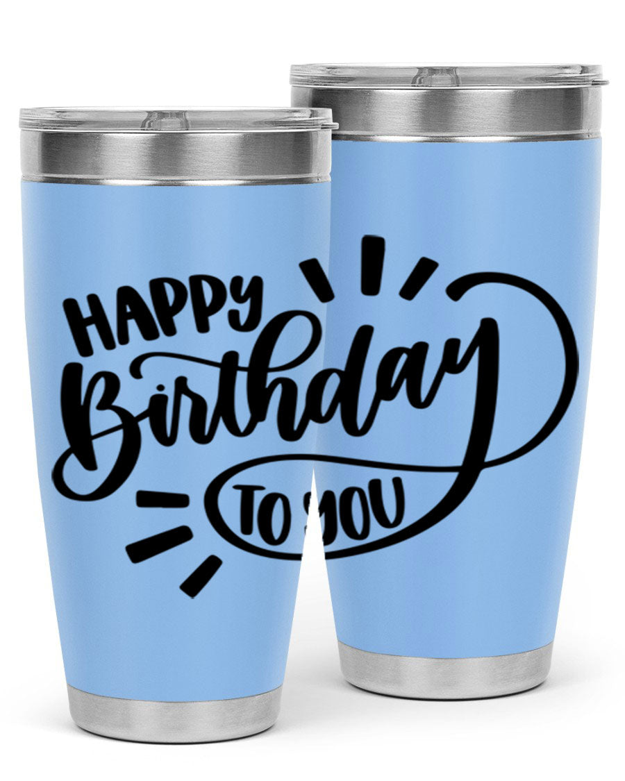 Happy Birthday To You Style 4# tumbler, 20oz double wall vacuum stainless steel with colorful birthday design.
