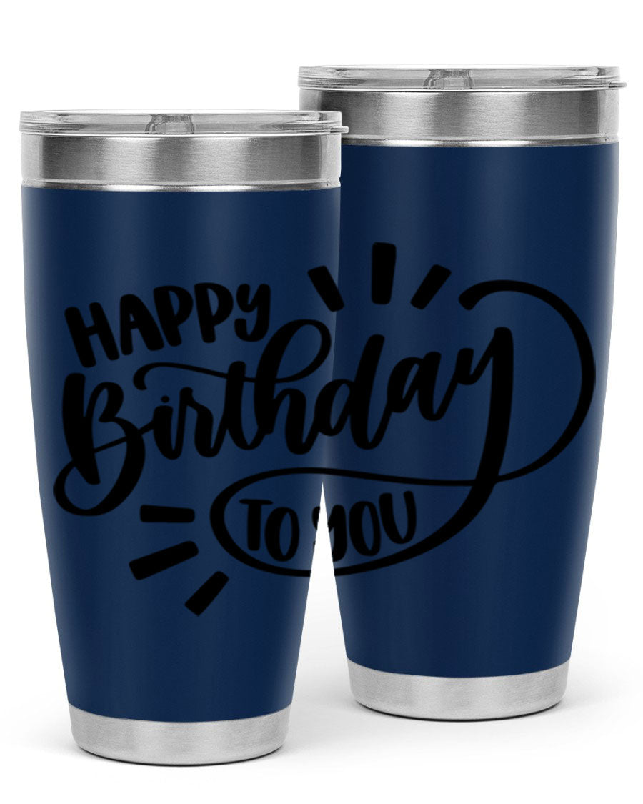 Happy Birthday To You Style 4# tumbler, 20oz double wall vacuum stainless steel with colorful birthday design.