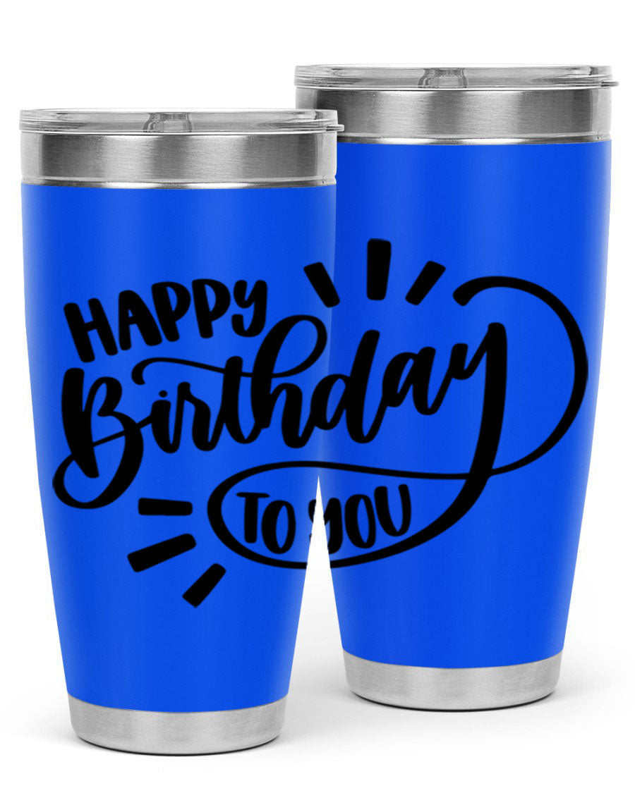 Happy Birthday To You Style 4# tumbler, 20oz double wall vacuum stainless steel with colorful birthday design.