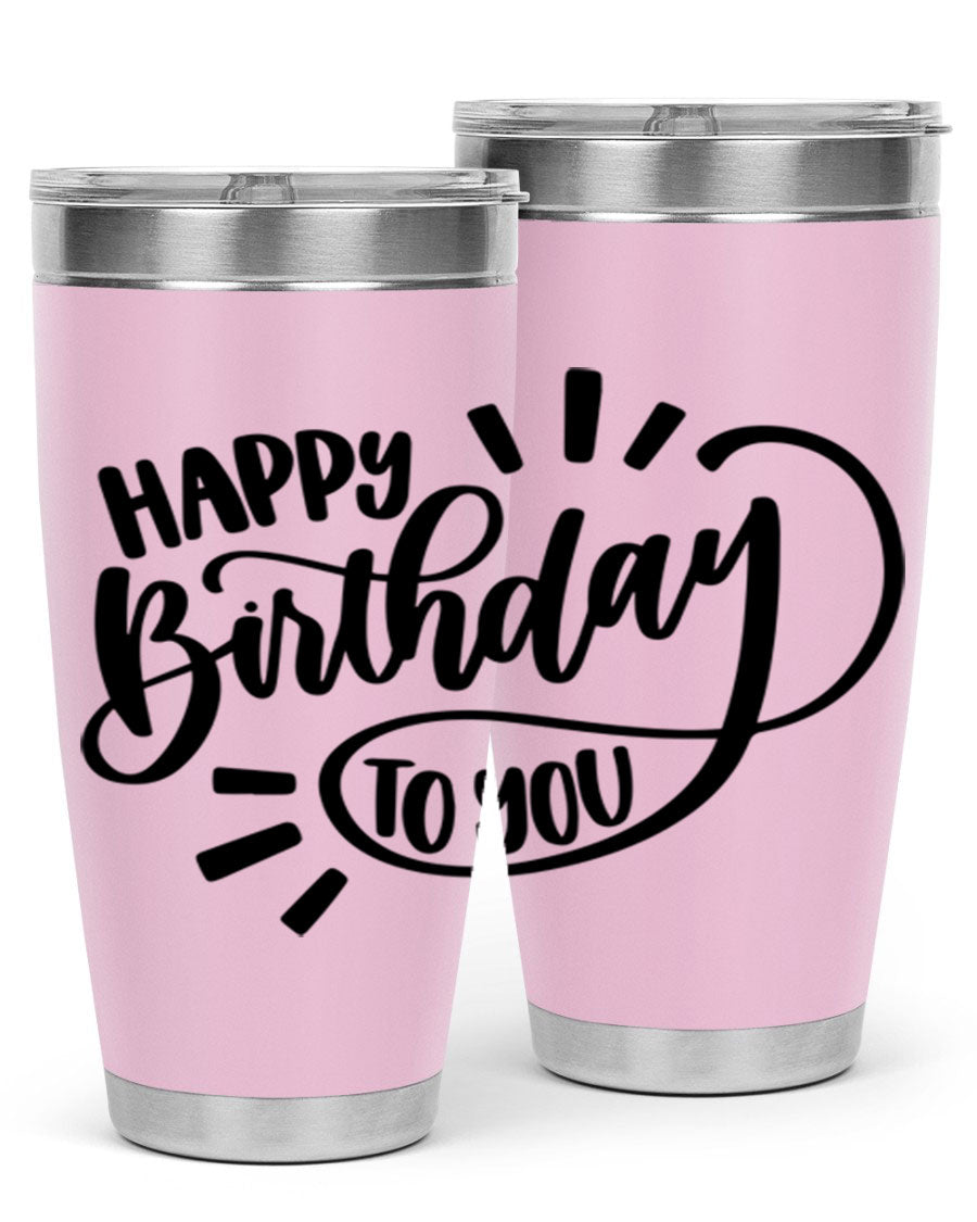 Happy Birthday To You Style 4# tumbler, 20oz double wall vacuum stainless steel with colorful birthday design.