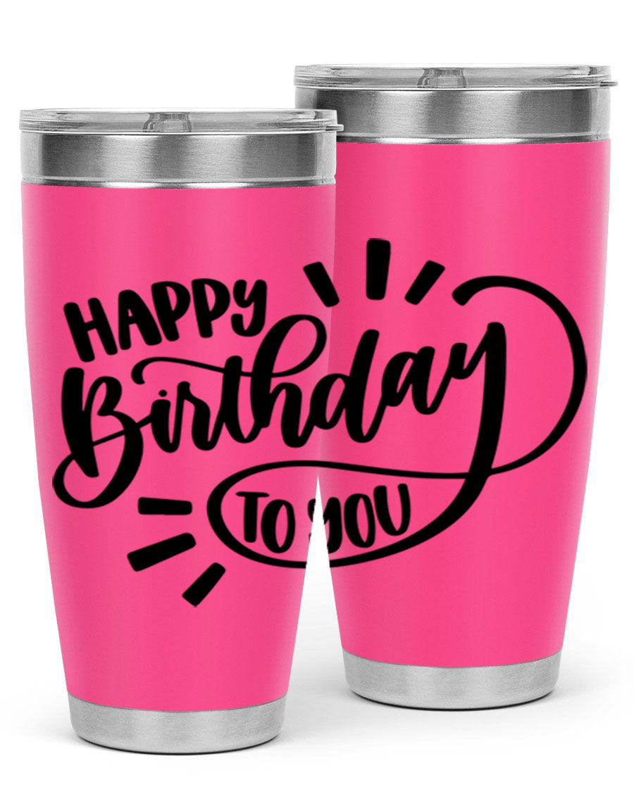 Happy Birthday To You Style 4# tumbler, 20oz double wall vacuum stainless steel with colorful birthday design.