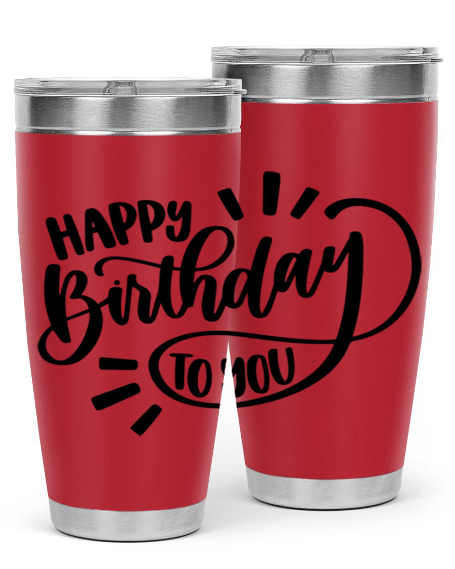 Happy Birthday To You Style 4# tumbler, 20oz double wall vacuum stainless steel with colorful birthday design.