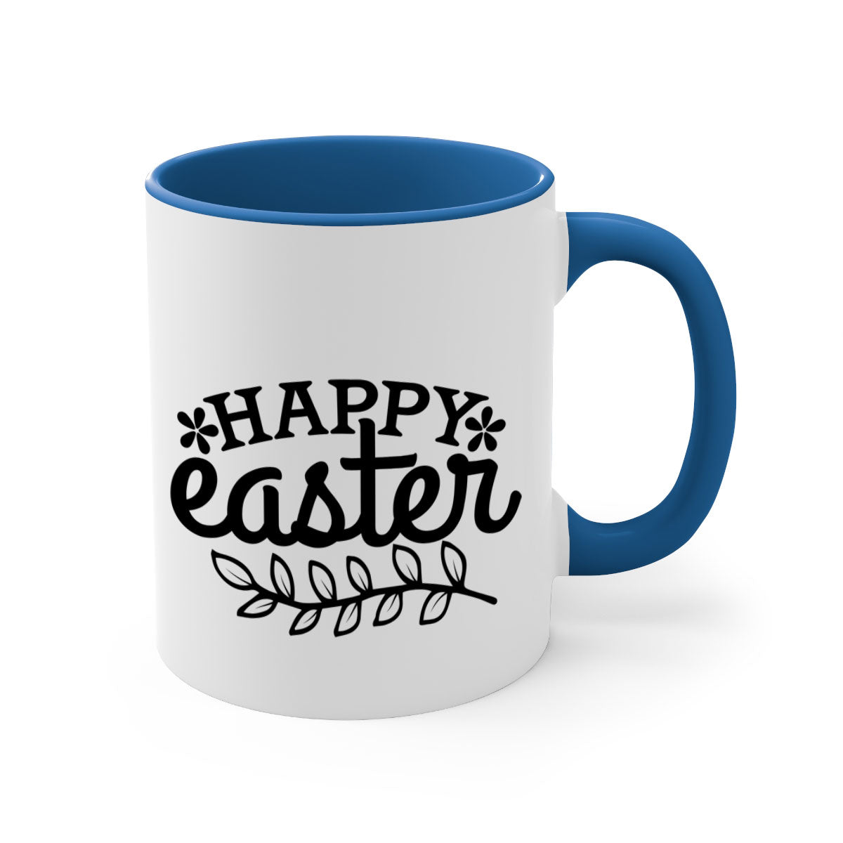 Happy Easter 176# Mug with colorful handle and glossy finish, perfect for coffee and tea.