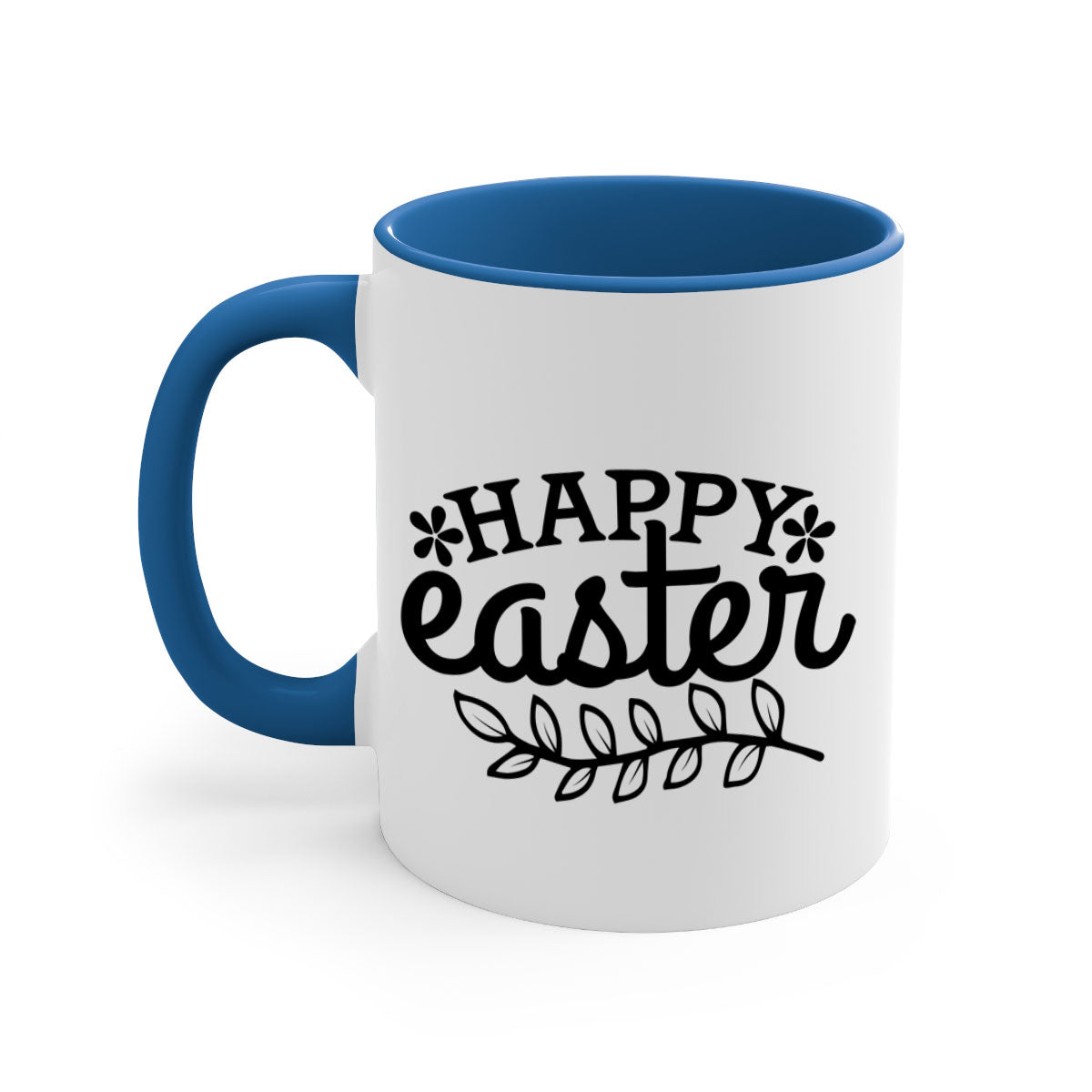 Happy Easter 176# Mug with colorful handle and glossy finish, perfect for coffee and tea.
