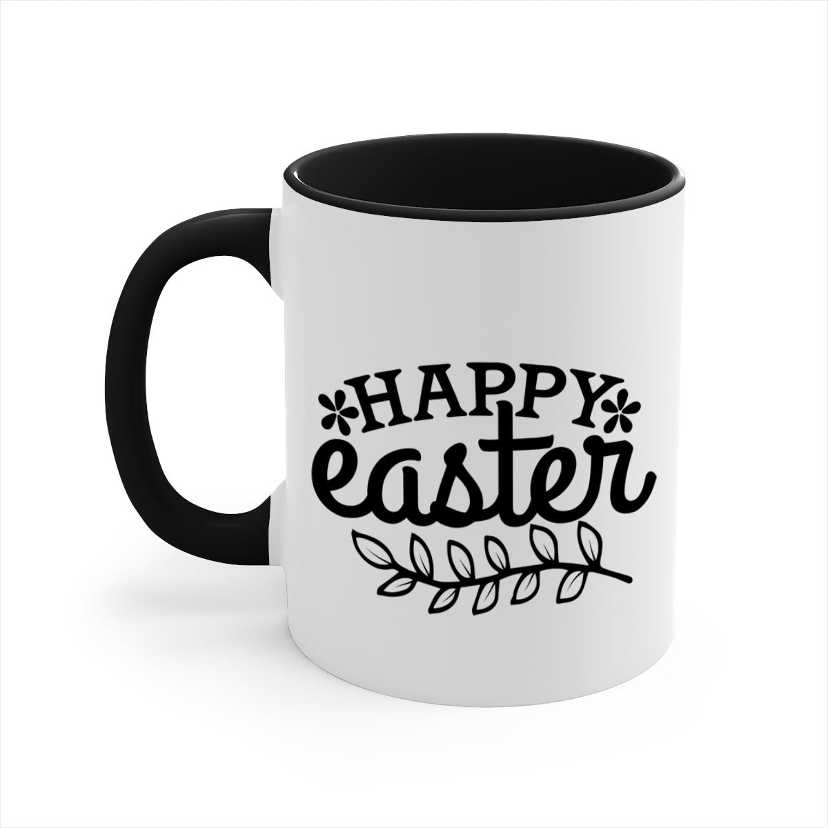 Happy Easter 176# Mug with colorful handle and glossy finish, perfect for coffee and tea.