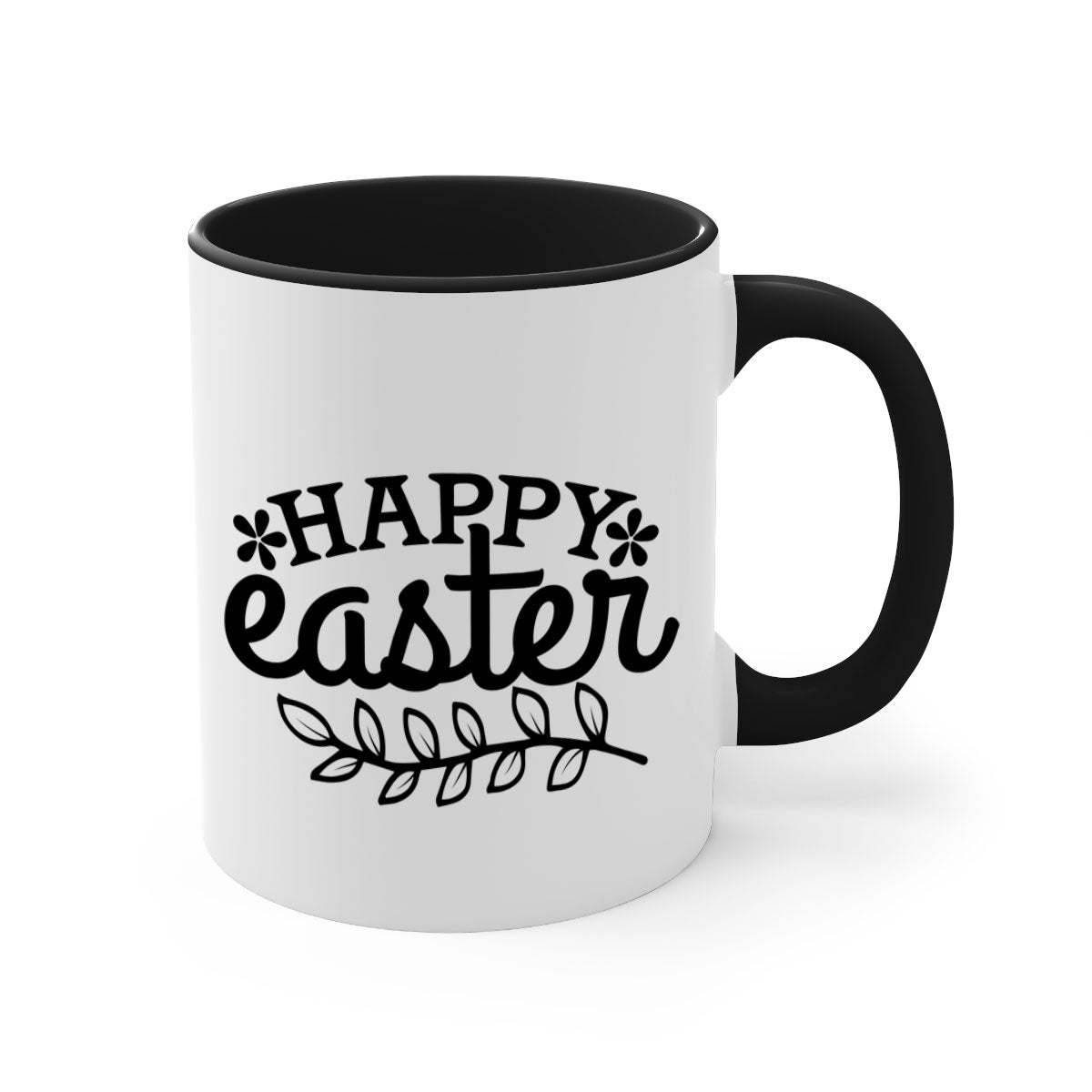 Happy Easter 176# Mug with colorful handle and glossy finish, perfect for coffee and tea.