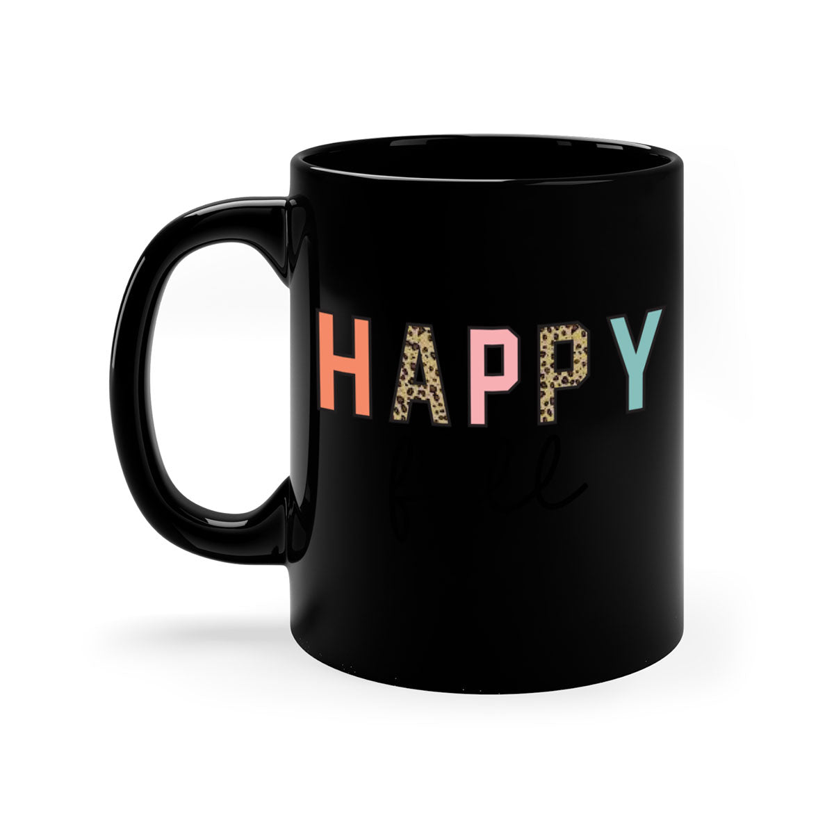 Happy Fall 221# Mug featuring a two-tone design with a colored handle and glossy finish, available in multiple colors.
