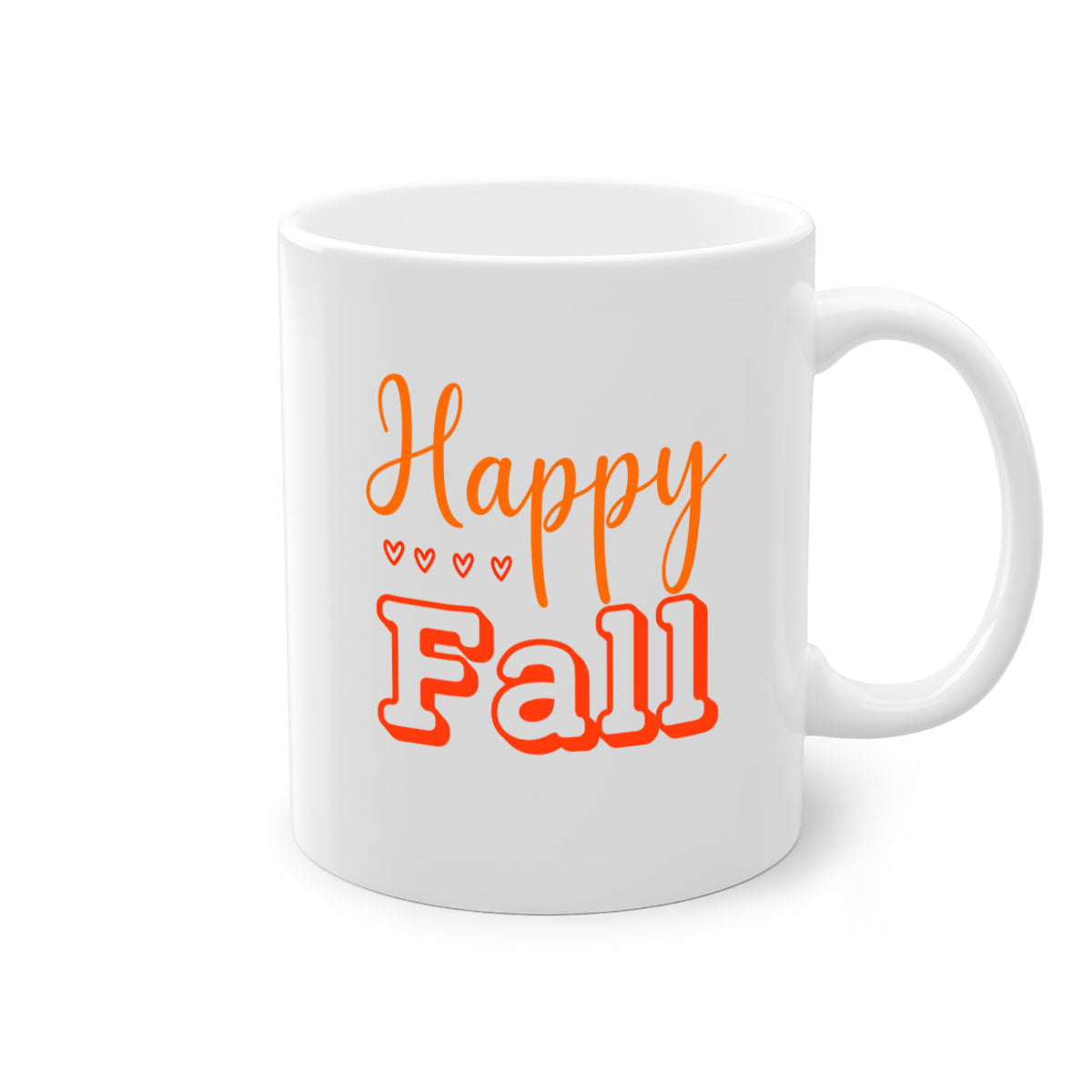 Happy Fall Design 222# Mug featuring a glossy finish, colored handle, and interior, available in five colors.
