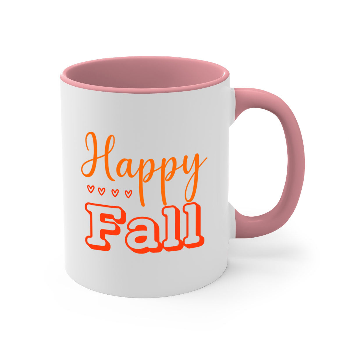 Happy Fall Design 222# Mug featuring a glossy finish, colored handle, and interior, available in five colors.