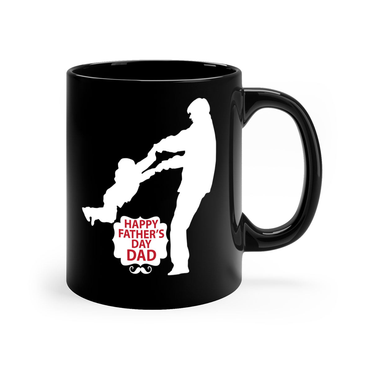 Happy Father Day 246# Mug featuring a two-tone design with a colored handle and glossy finish, available in multiple colors.