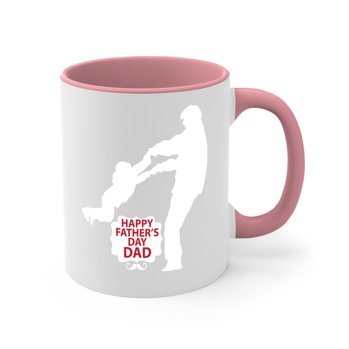 Happy Father Day 246# Mug featuring a two-tone design with a colored handle and glossy finish, available in multiple colors.