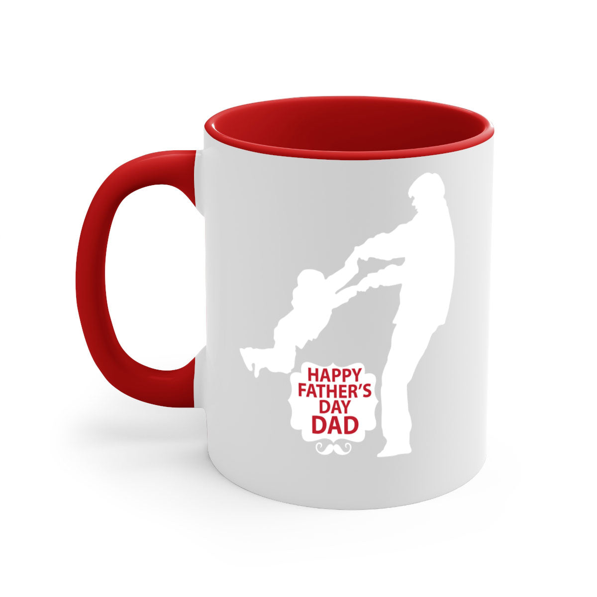 Happy Father Day 246# Mug featuring a two-tone design with a colored handle and glossy finish, available in multiple colors.