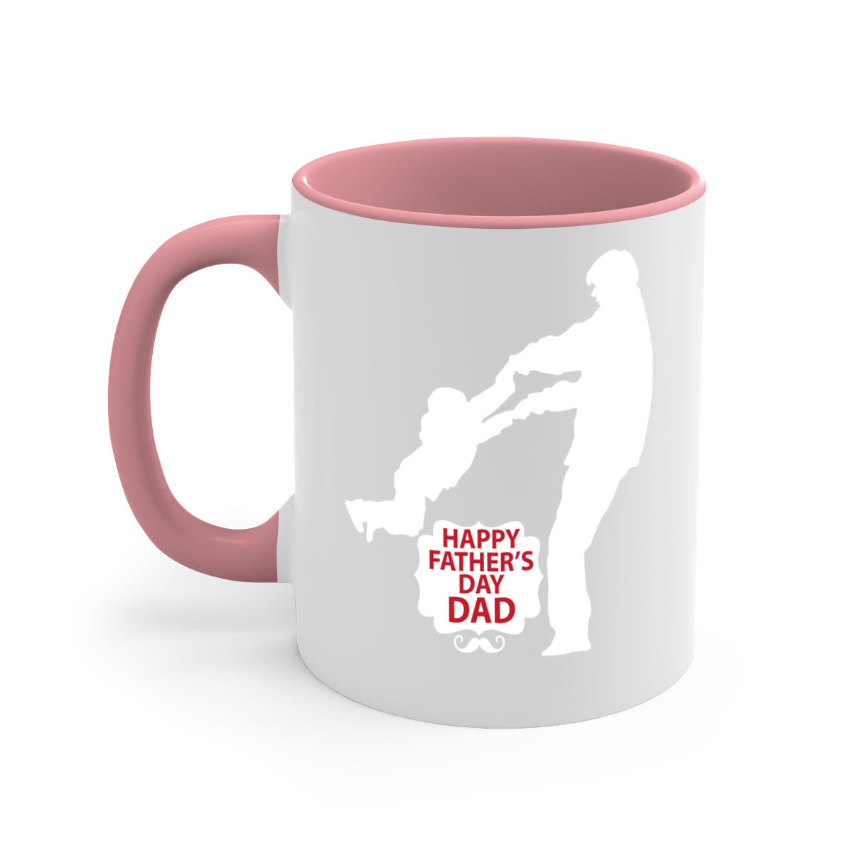 Happy Father Day 246# Mug featuring a two-tone design with a colored handle and glossy finish, available in multiple colors.