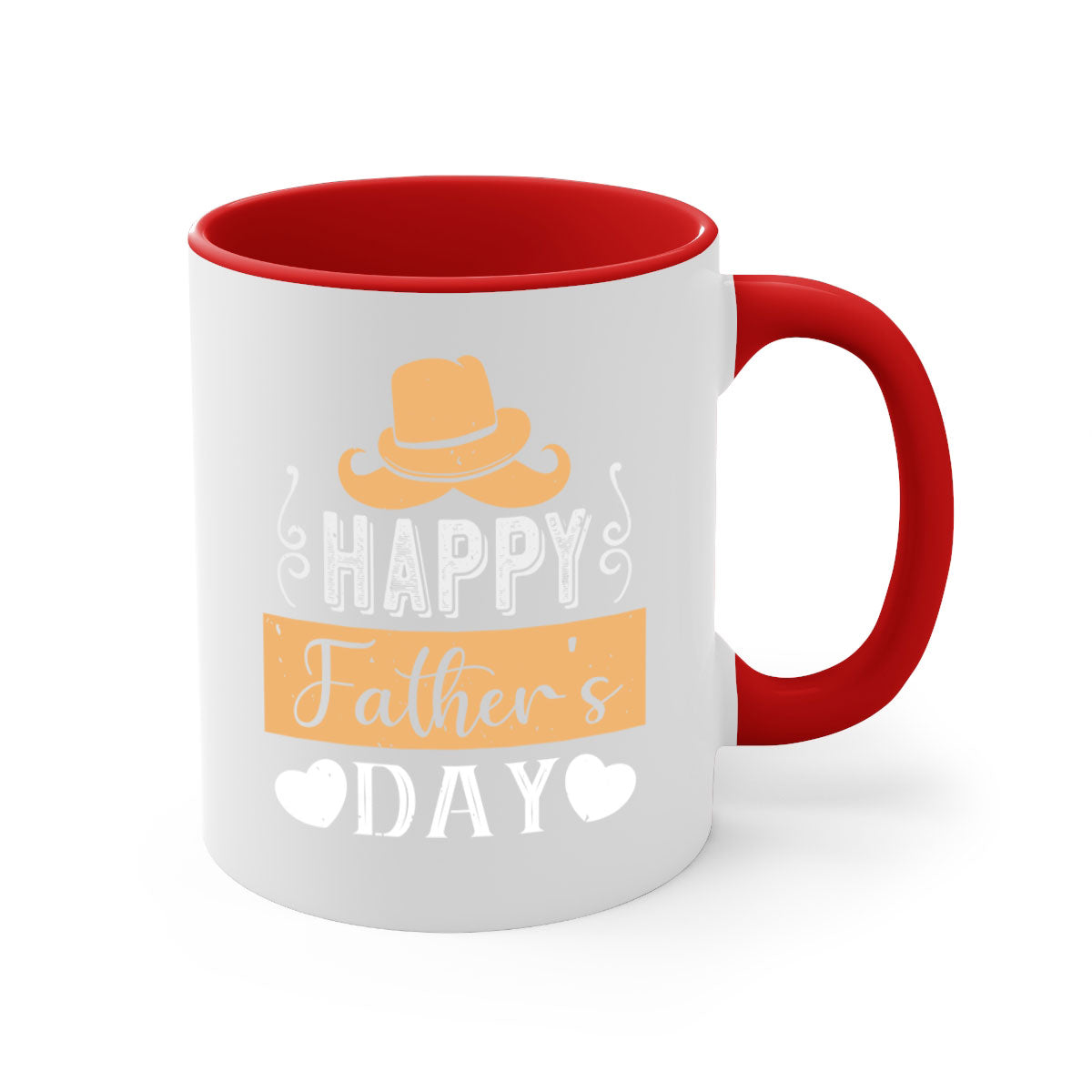 Happy Father's Day Mug with a glossy finish, featuring a colored handle and interior, available in multiple colors.