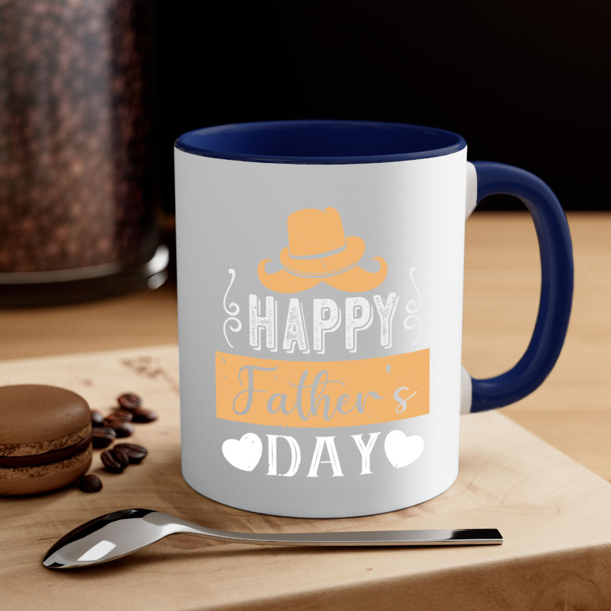 Happy Father's Day Mug with a glossy finish, featuring a colored handle and interior, available in multiple colors.