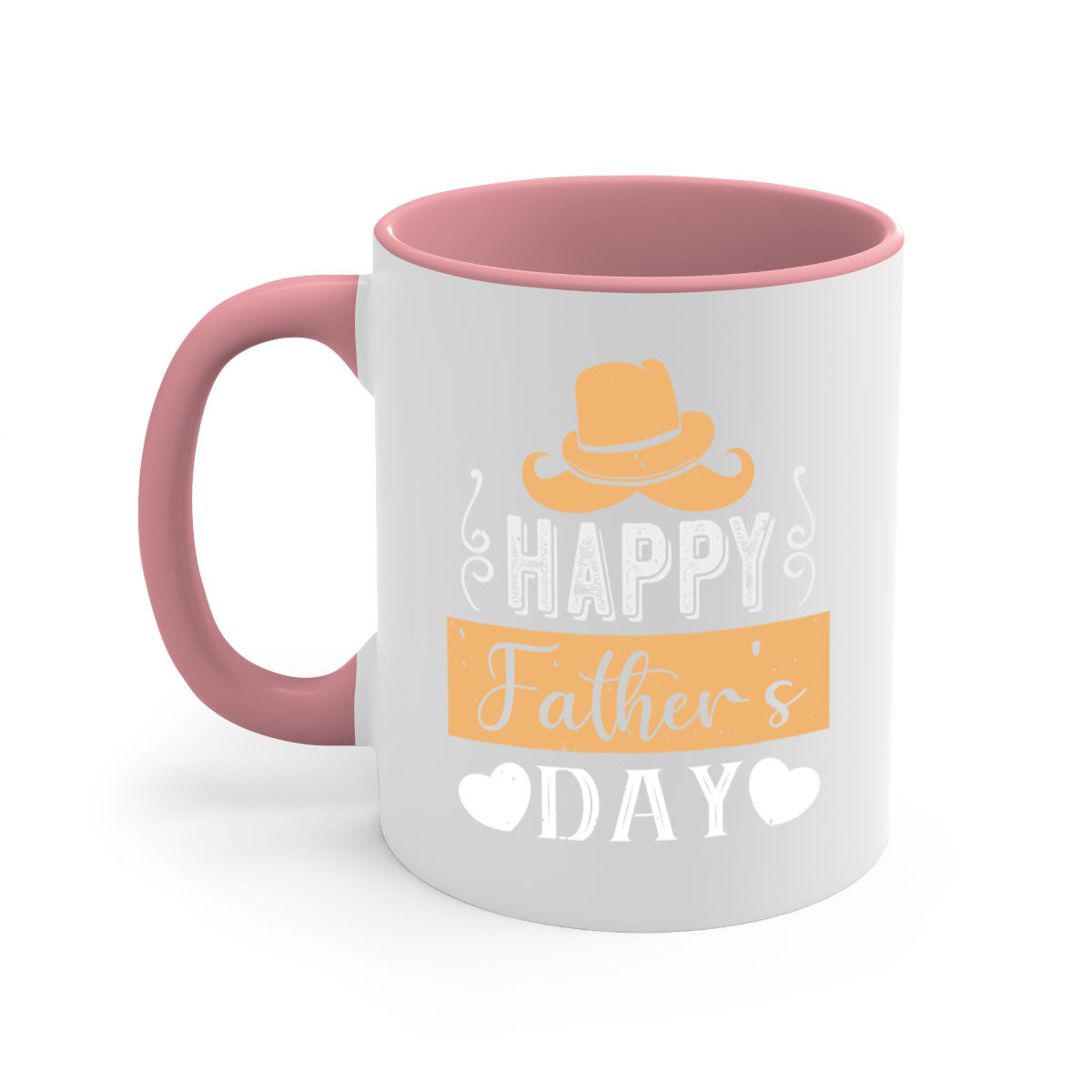 Happy Father's Day Mug with a glossy finish, featuring a colored handle and interior, available in multiple colors.