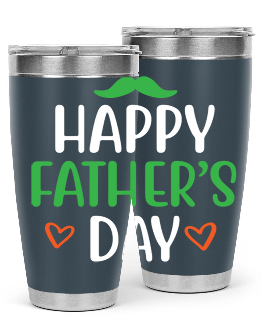 Happy Father's Day 20oz Tumbler made of stainless steel with copper lining, featuring a drink-thru lid, perfect for hot and cold beverages.