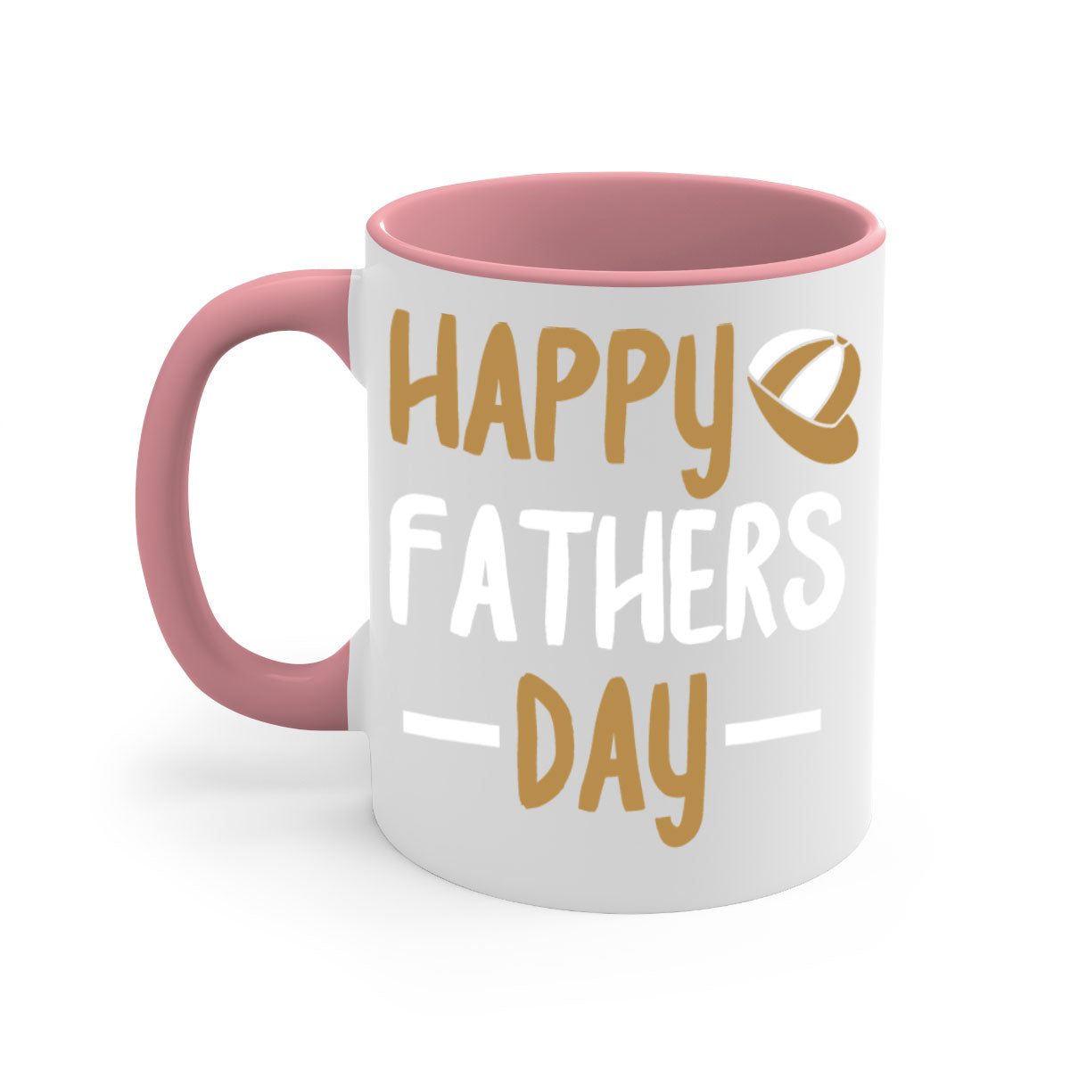 Happy Father's Day Mug with colorful handle and glossy finish, available in multiple colors and sizes.