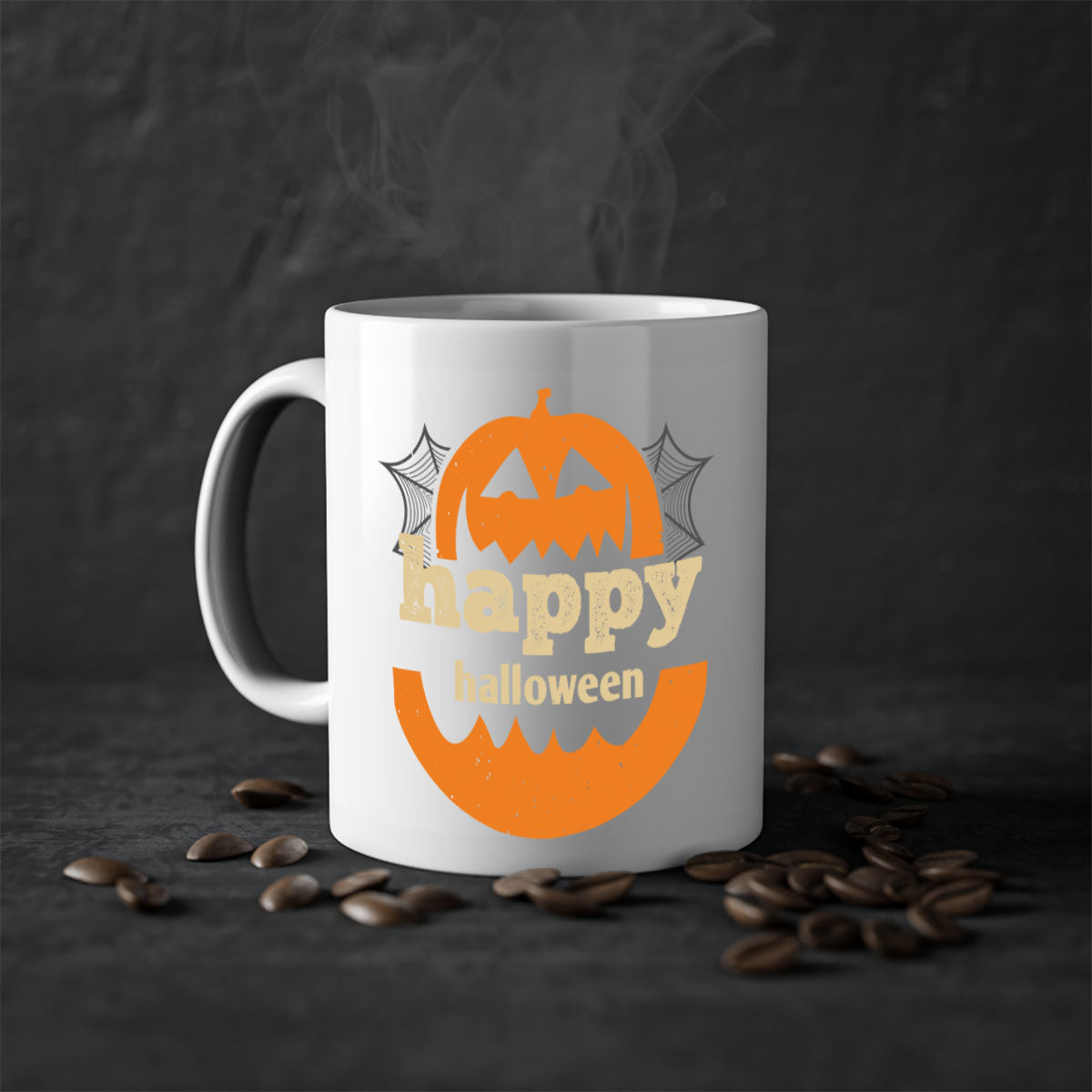 Happy Halloween 153# Mug with colorful handle and glossy finish, perfect for coffee or tea.