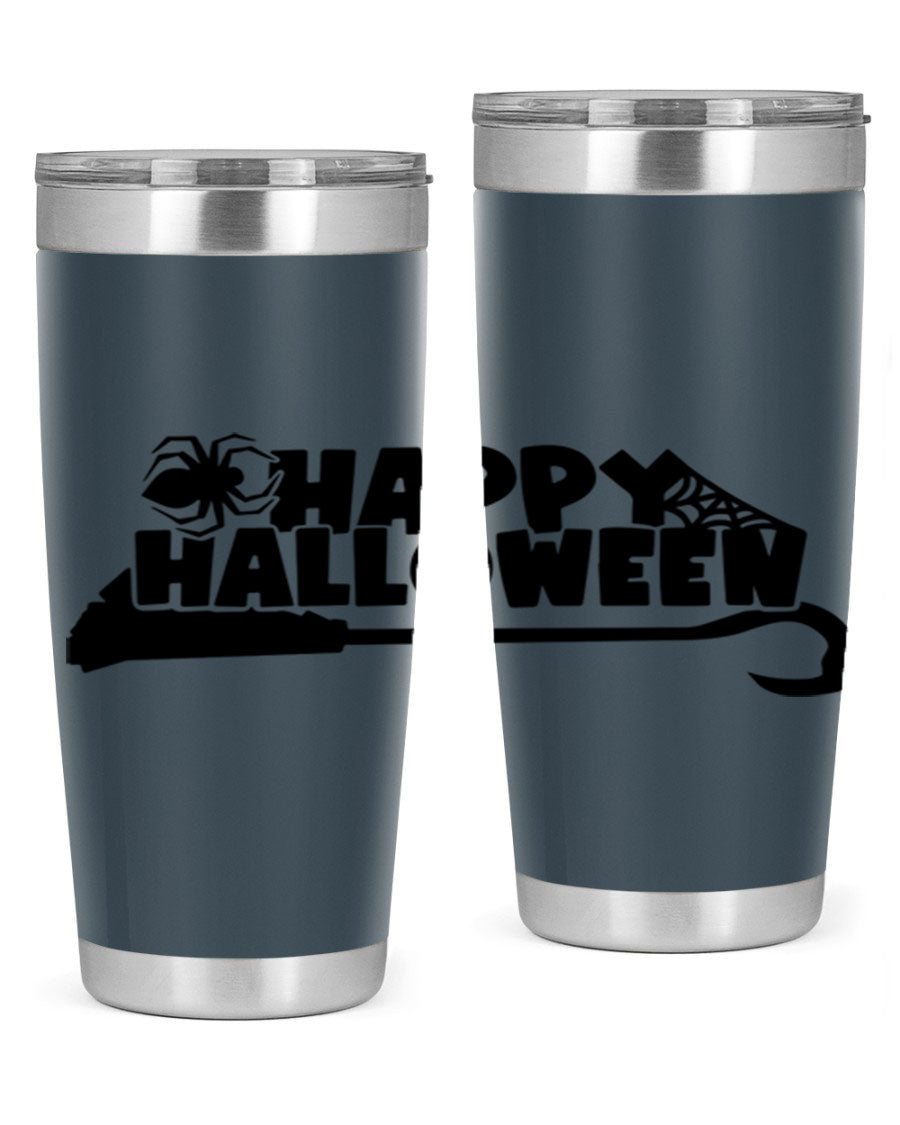 Happy Halloween 66# Tumbler featuring double wall vacuum stainless steel design, perfect for hot and cold beverages.