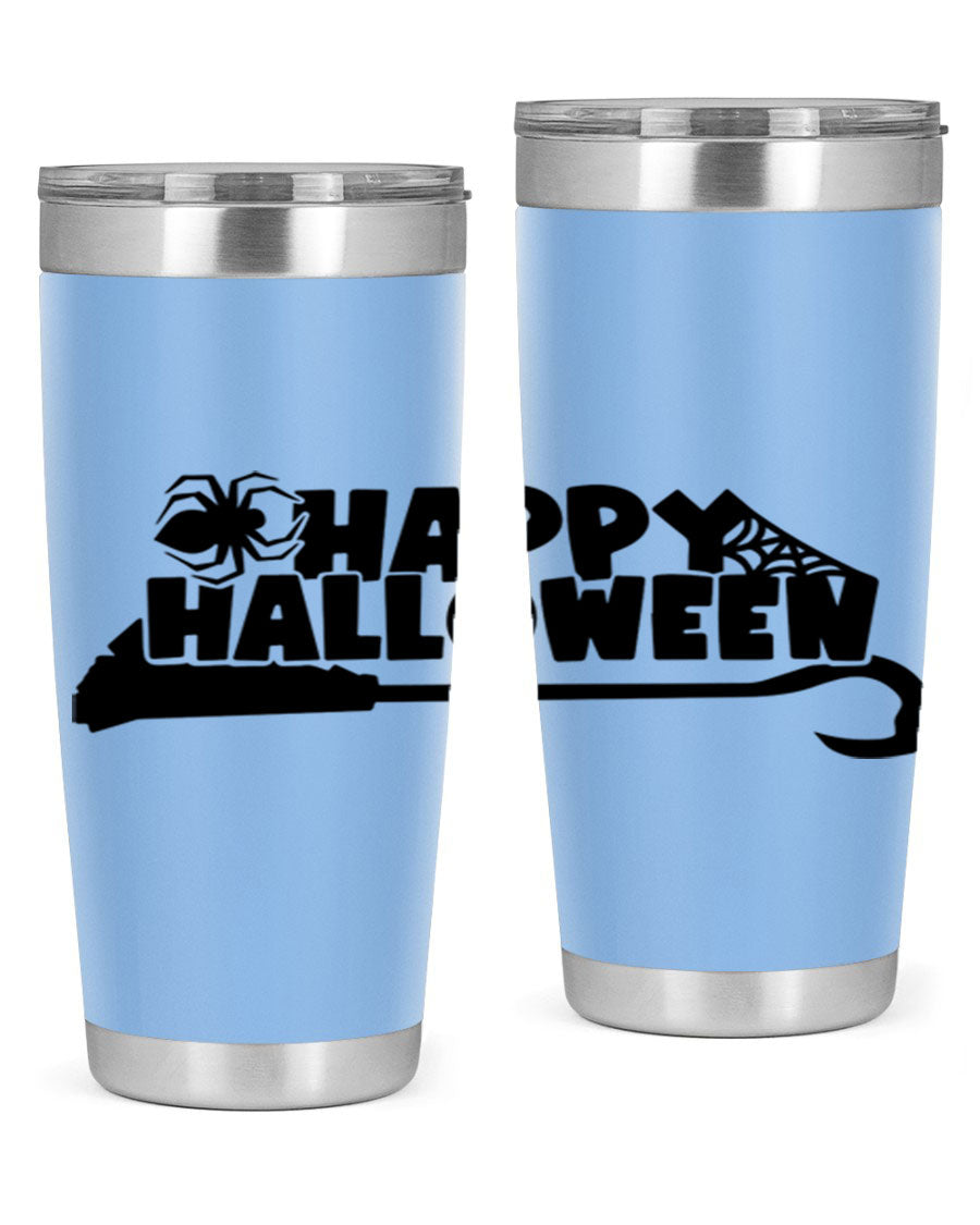 Happy Halloween 66# Tumbler featuring double wall vacuum stainless steel design, perfect for hot and cold beverages.