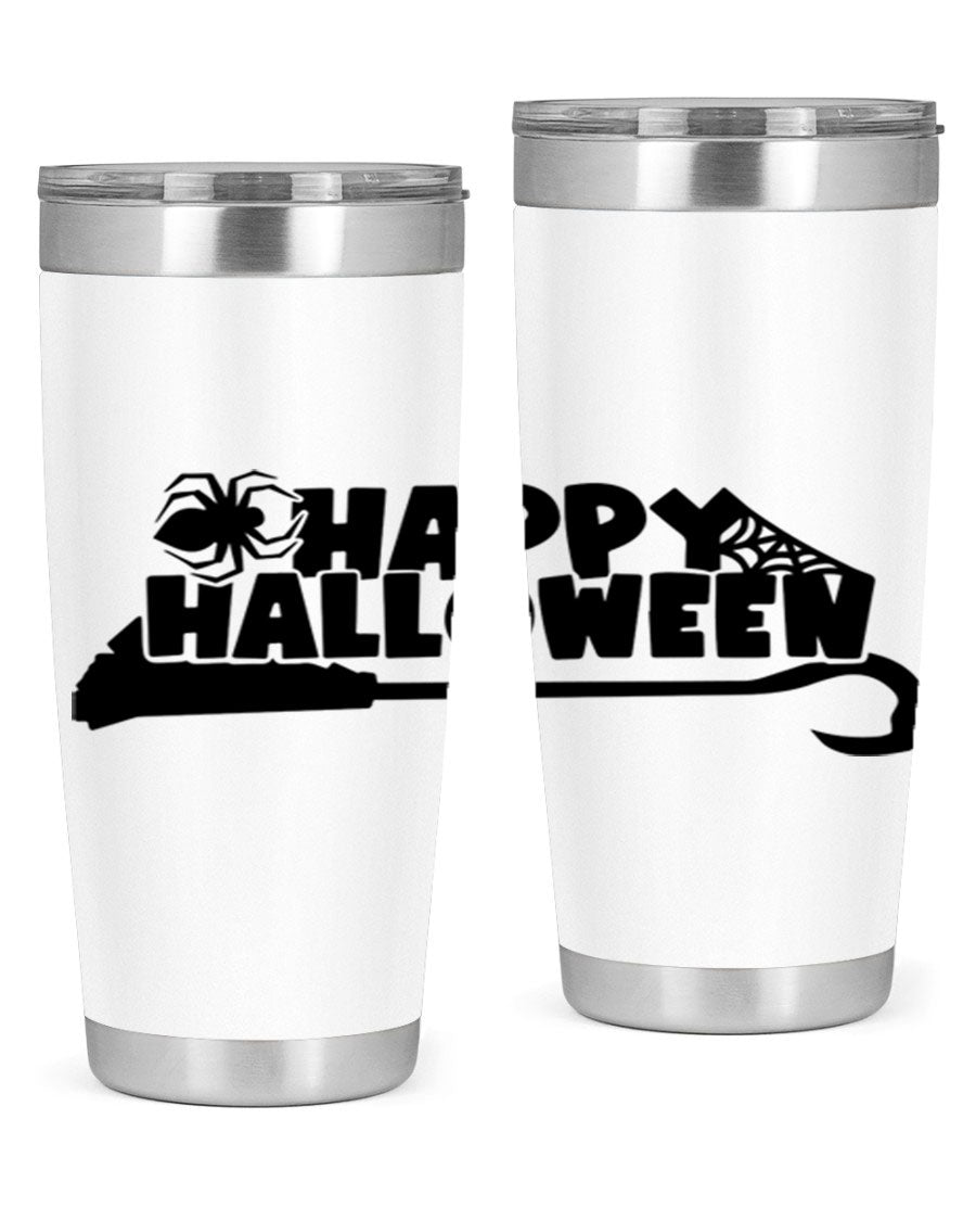 Happy Halloween 66# Tumbler featuring double wall vacuum stainless steel design, perfect for hot and cold beverages.