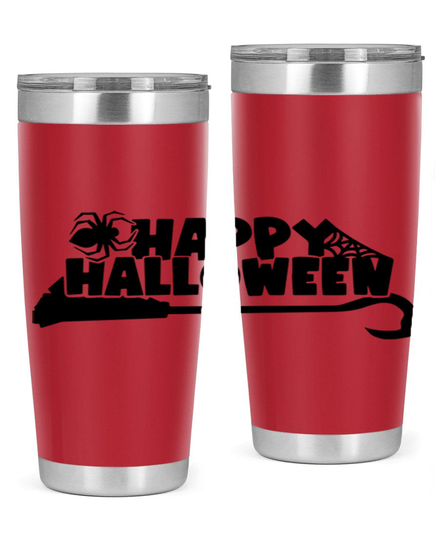 Happy Halloween 66# Tumbler featuring double wall vacuum stainless steel design, perfect for hot and cold beverages.