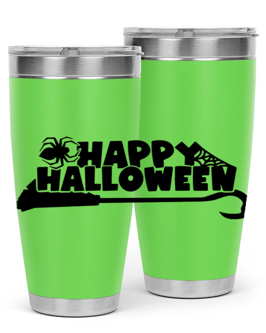 Happy Halloween 66# Tumbler featuring double wall vacuum stainless steel design, perfect for hot and cold beverages.