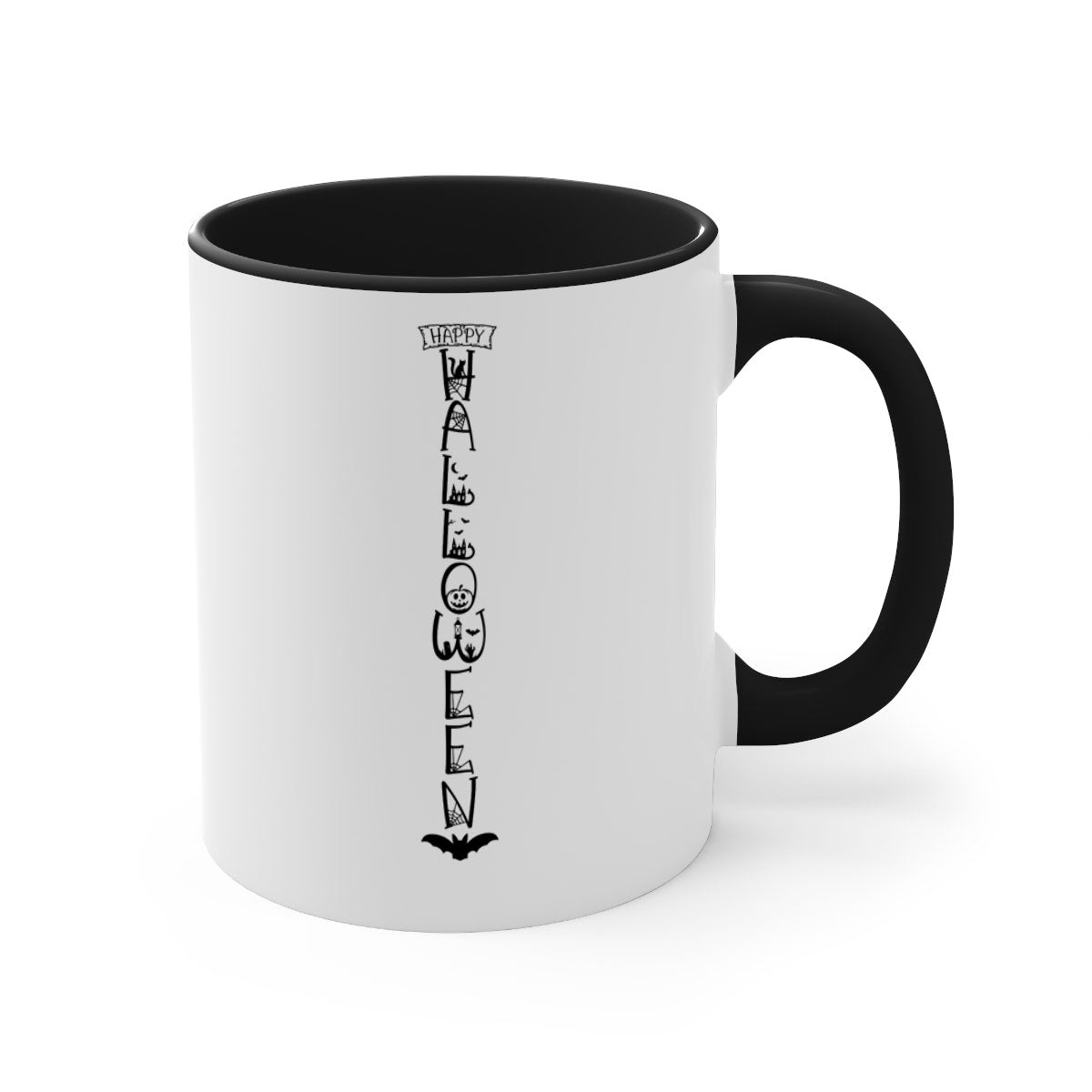 Happy Halloween 67# Mug with colorful handle and glossy finish, perfect for coffee and tea.