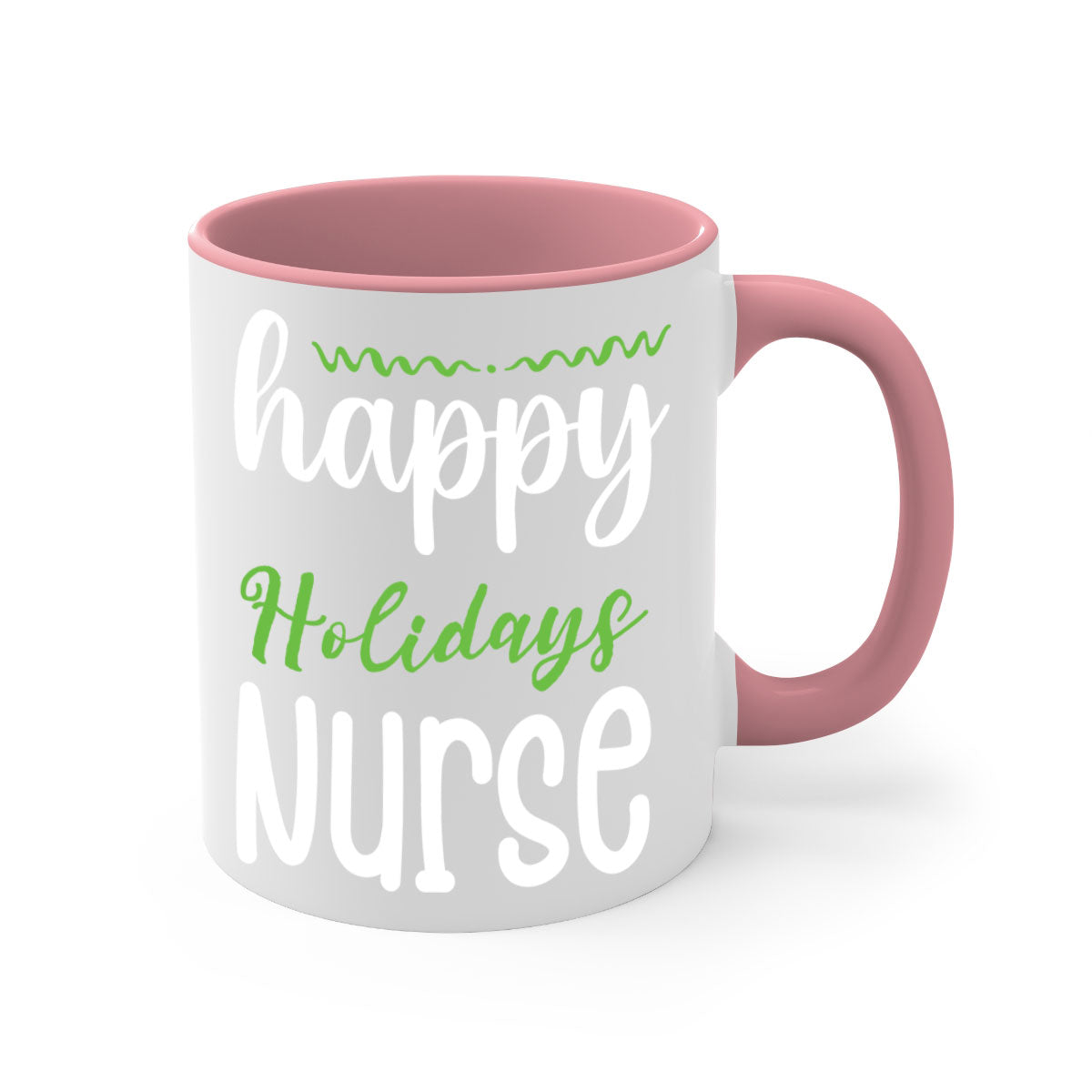 Happy Holidays Nurse Style 261# Christmas Mug with colorful handle and glossy finish, perfect for coffee and tea.