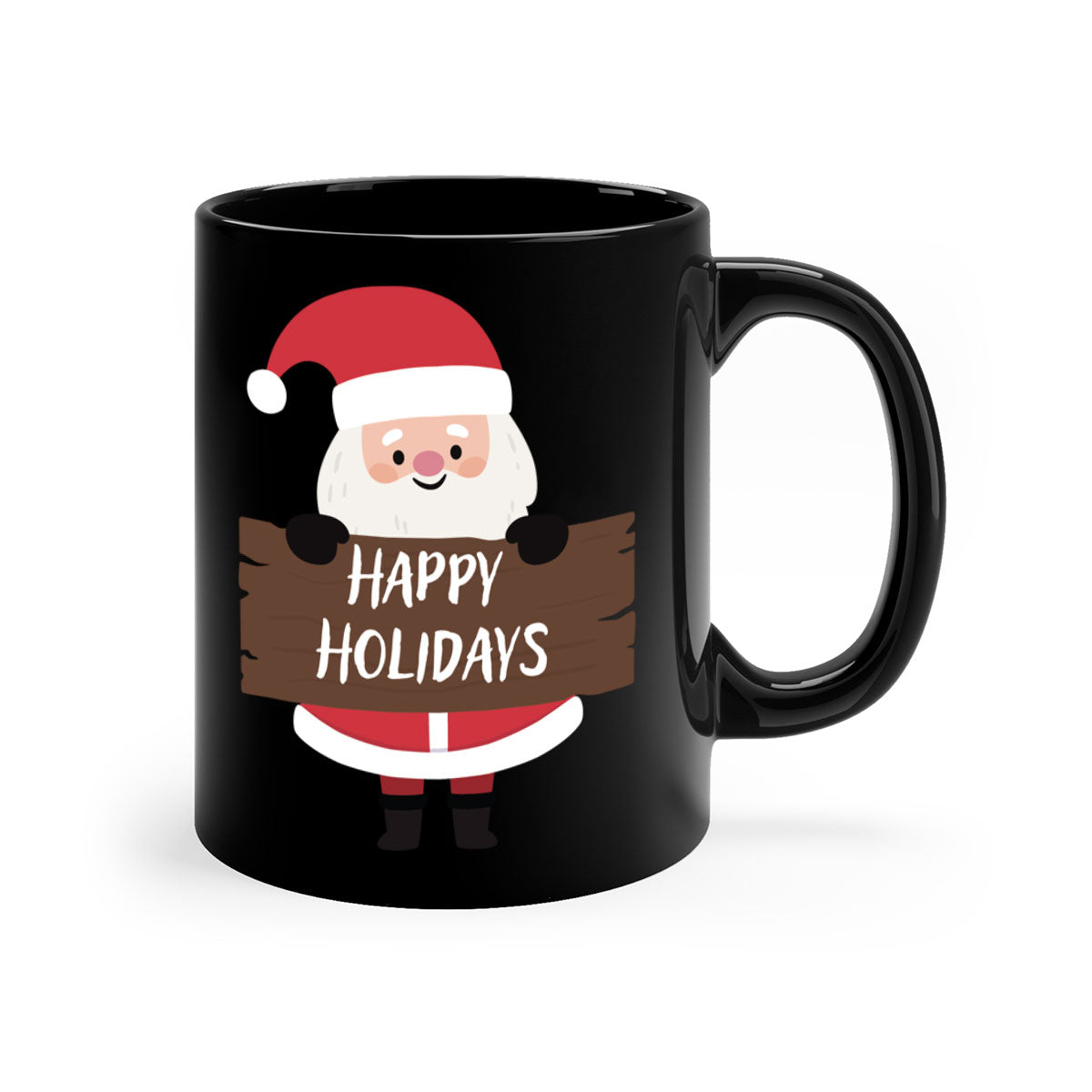 Happy Holidays Style 5# Christmas Mug with colorful handle and glossy finish, perfect for coffee or tea.