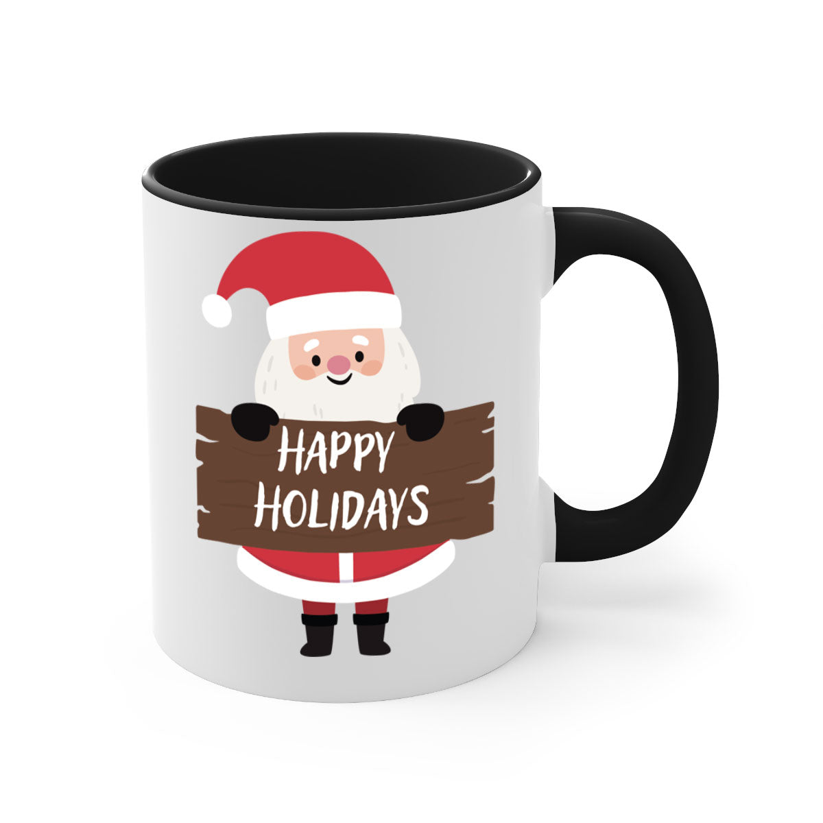 Happy Holidays Style 5# Christmas Mug with colorful handle and glossy finish, perfect for coffee or tea.