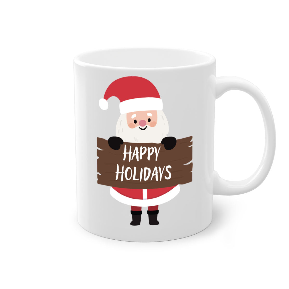 Happy Holidays Style 5# Christmas Mug with colorful handle and glossy finish, perfect for coffee or tea.
