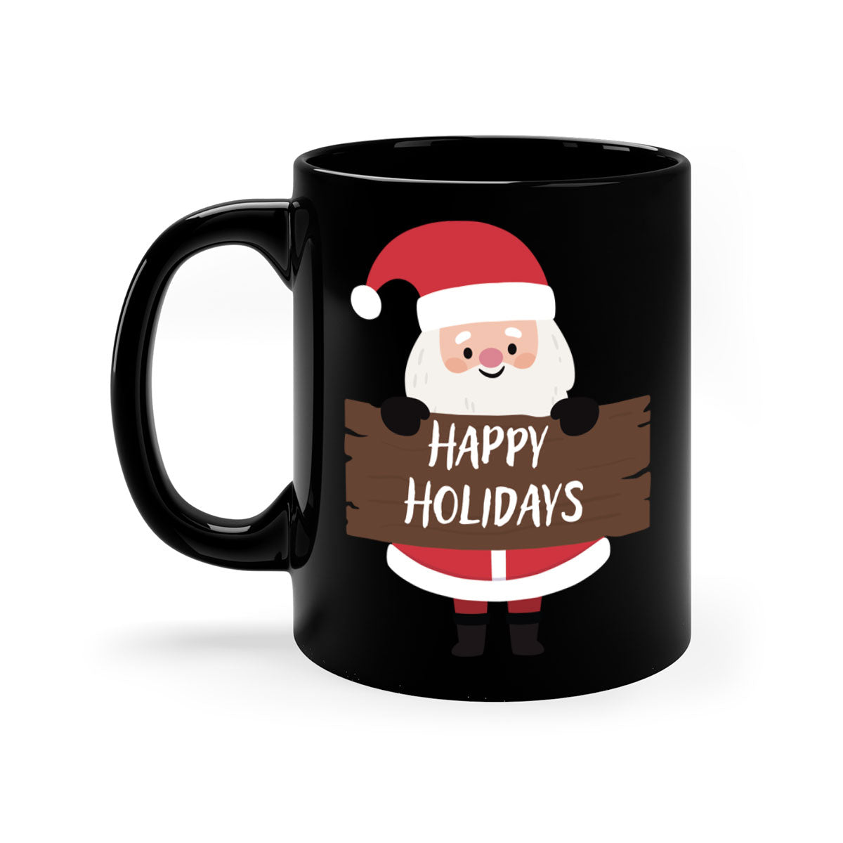 Happy Holidays Style 5# Christmas Mug with colorful handle and glossy finish, perfect for coffee or tea.