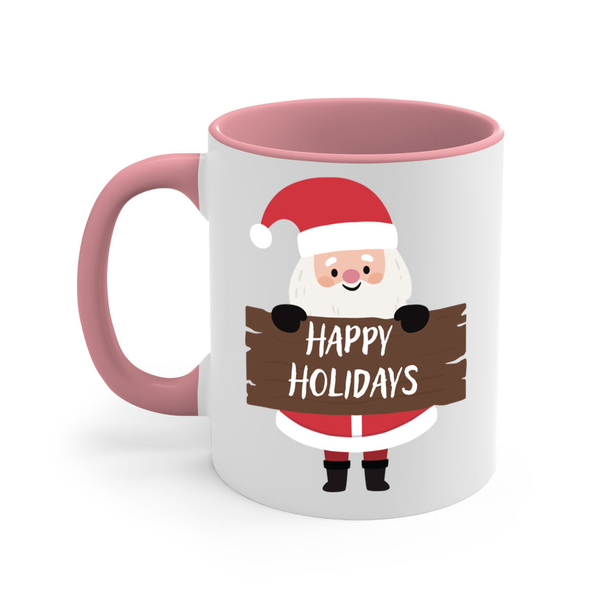 Happy Holidays Style 5# Christmas Mug with colorful handle and glossy finish, perfect for coffee or tea.