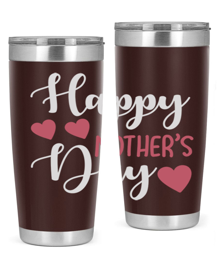 Happy Mother's Day 171# Tumbler in 20oz and 30oz sizes, featuring double wall vacuum stainless steel with copper lining and a drink-thru lid.