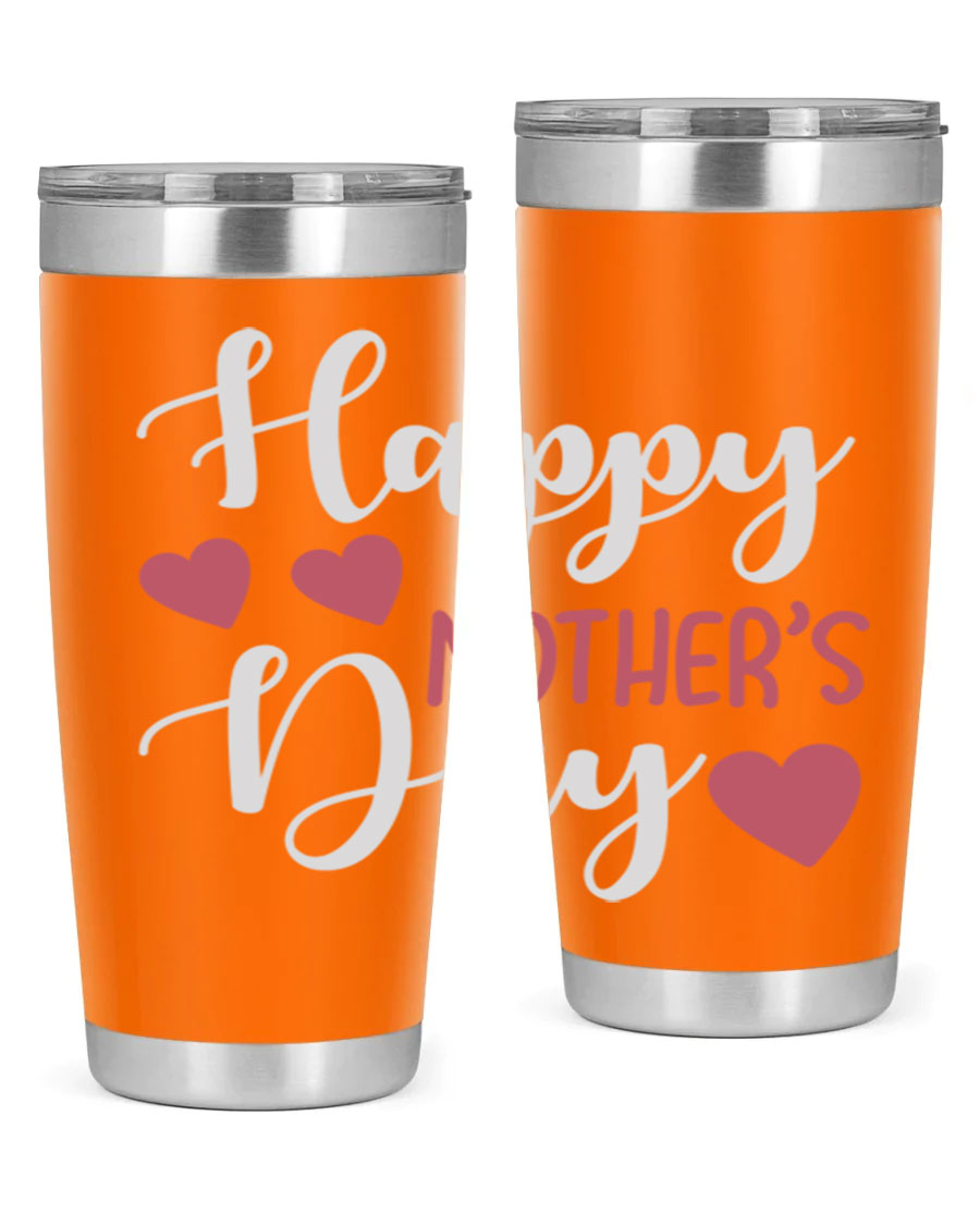 Happy Mother's Day 171# Tumbler in 20oz and 30oz sizes, featuring double wall vacuum stainless steel with copper lining and a drink-thru lid.