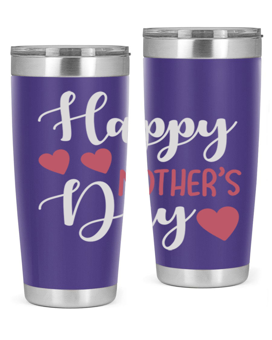 Happy Mother's Day 171# Tumbler in 20oz and 30oz sizes, featuring double wall vacuum stainless steel with copper lining and a drink-thru lid.