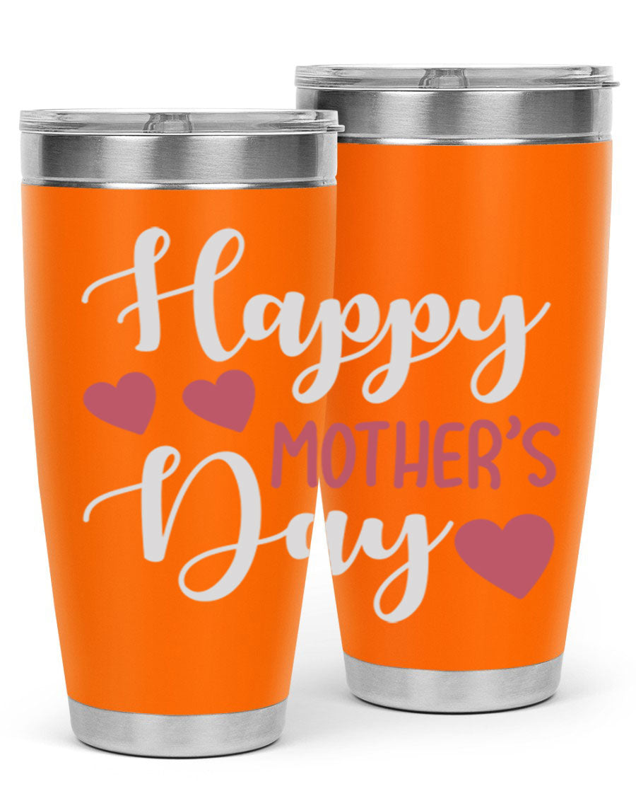 Happy Mother's Day 171# Tumbler in 20oz and 30oz sizes, featuring double wall vacuum stainless steel with copper lining and a drink-thru lid.