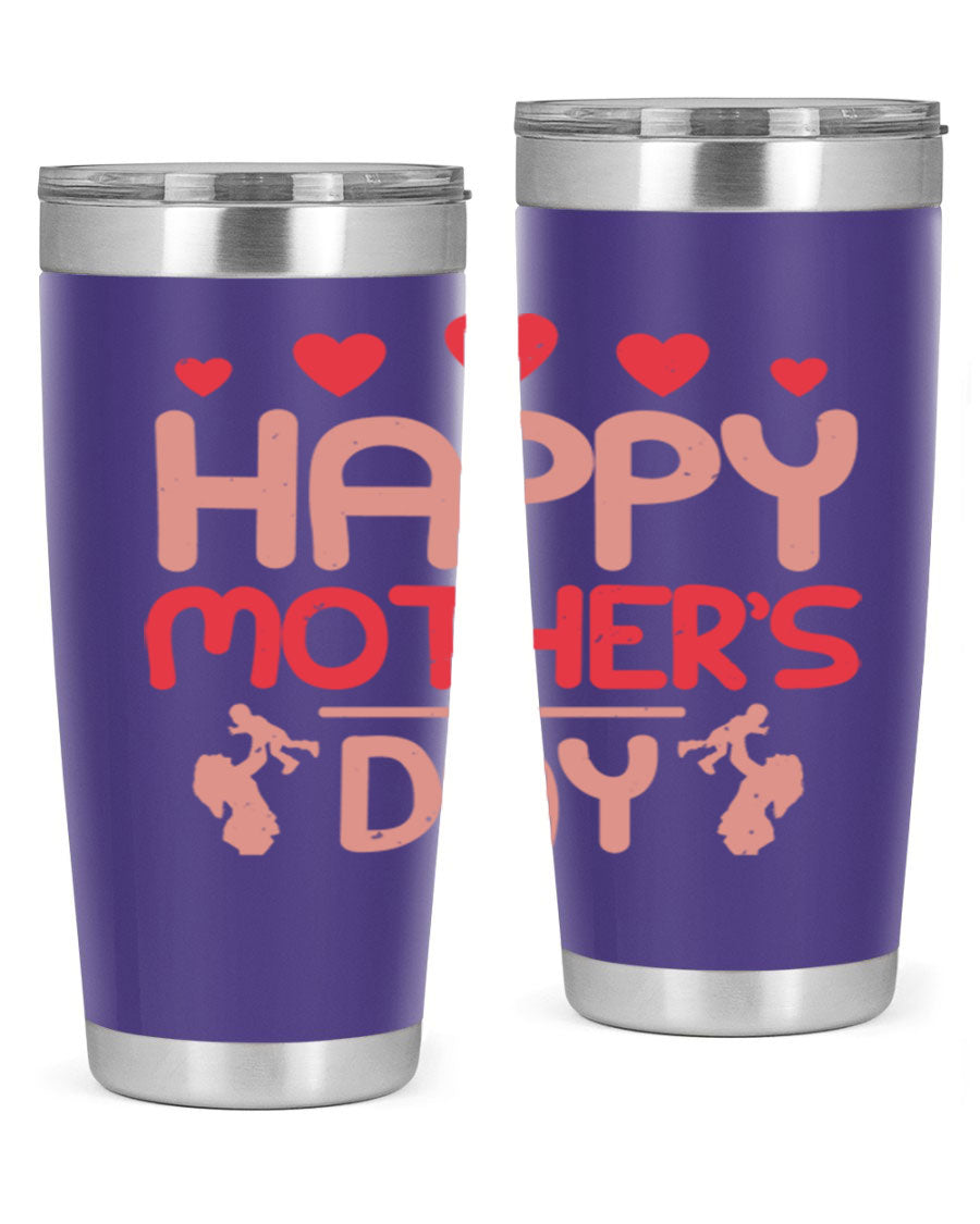 Happy Mother's Day Tumbler in 20oz and 30oz sizes, featuring double wall vacuum insulation and a stylish design.