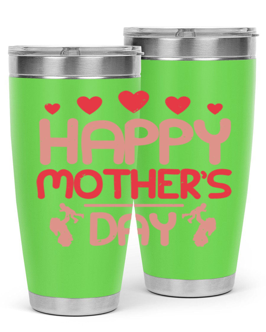 Happy Mother's Day Tumbler in 20oz and 30oz sizes, featuring double wall vacuum insulation and a stylish design.