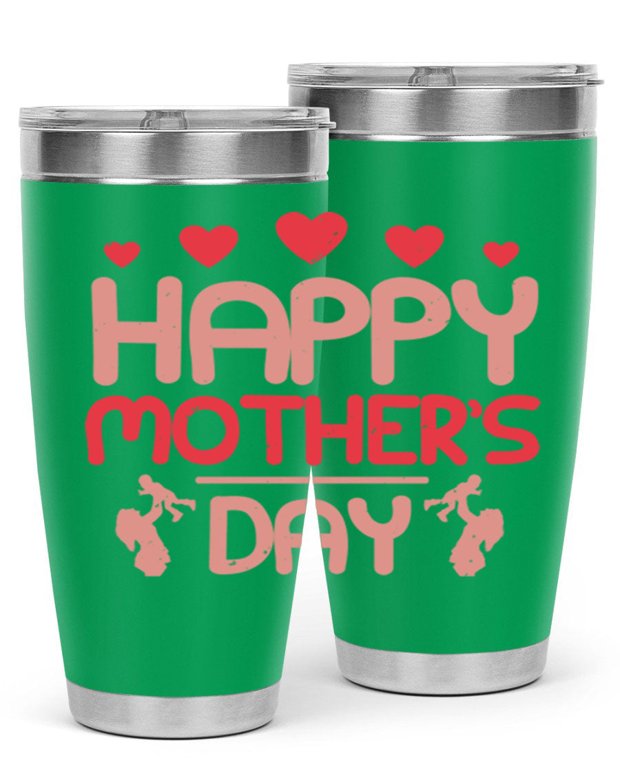 Happy Mother's Day Tumbler in 20oz and 30oz sizes, featuring double wall vacuum insulation and a stylish design.